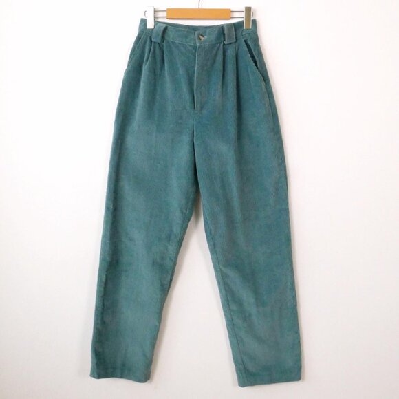 Vintage Women's Corduroy High waisted tapered Pleated Pants/W26 - Picture 1 of 4